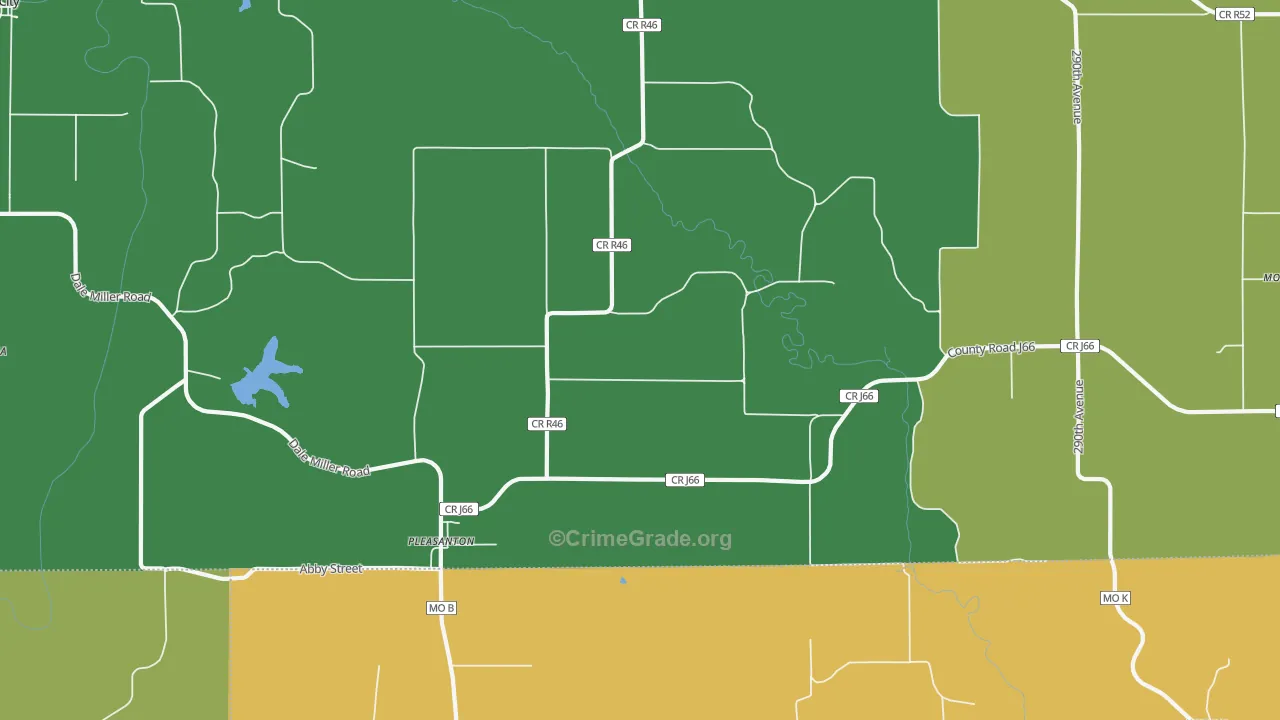 Pleasanton, IA Map of Vandalism Rates
