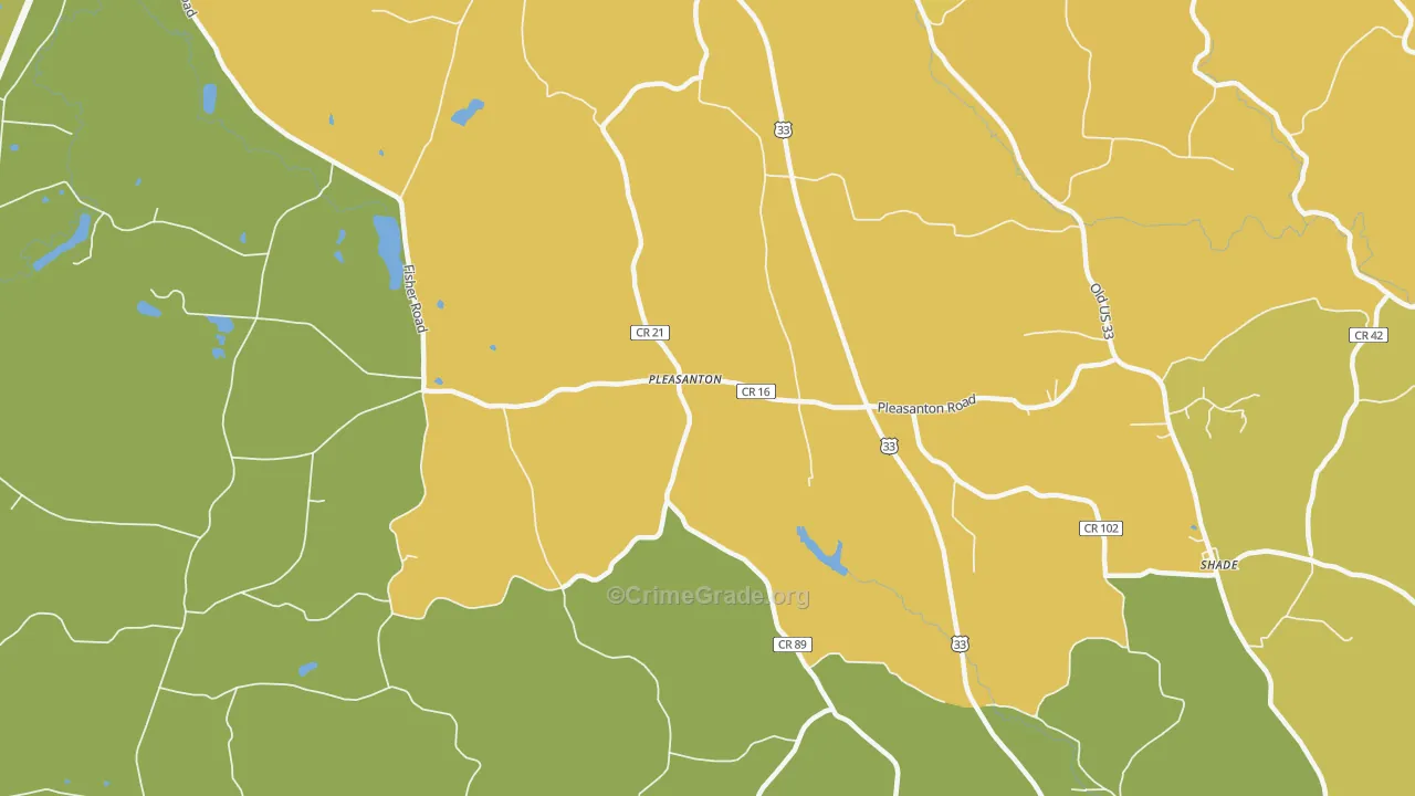 Pleasanton, OH Map of Vandalism Rates