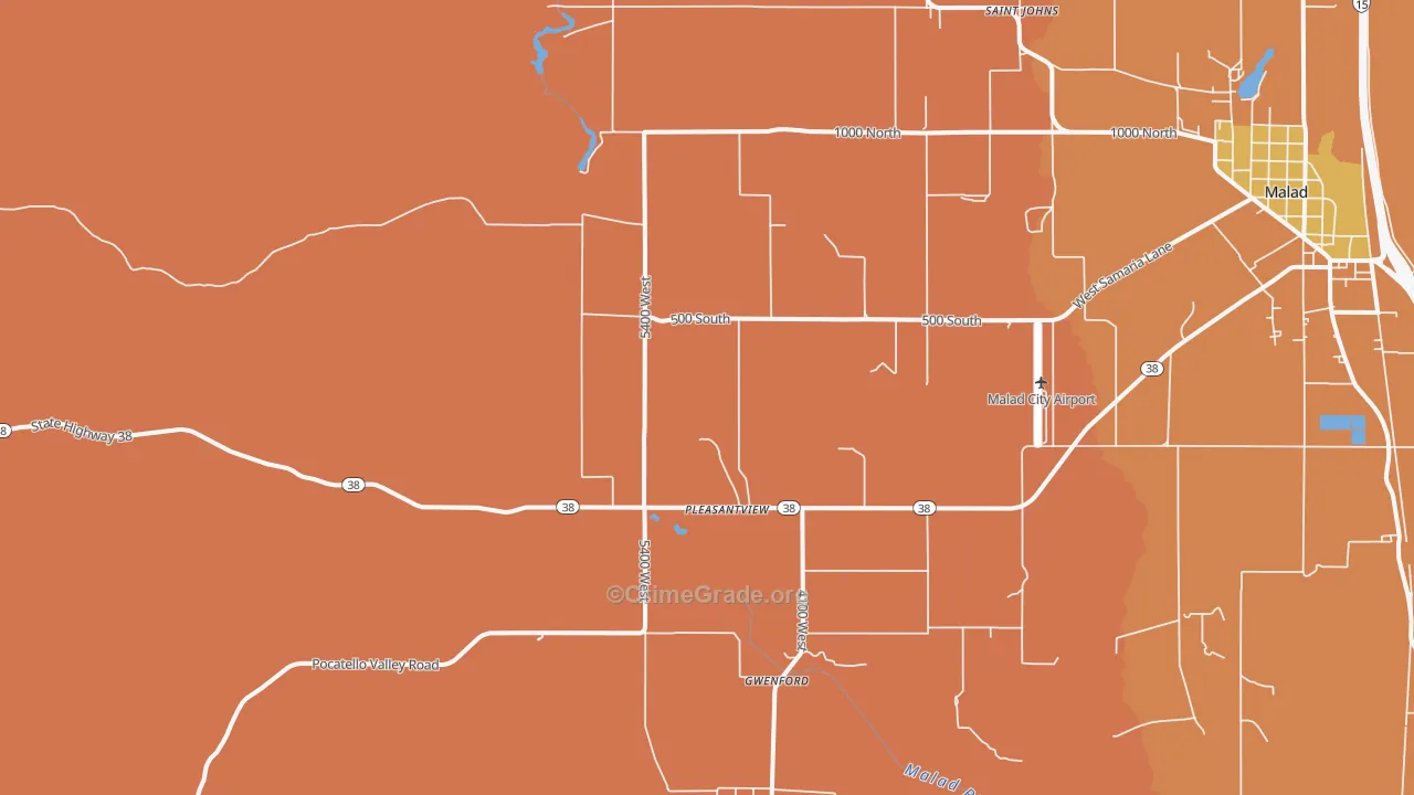 Pleasantview, ID Map of Vandalism Rates