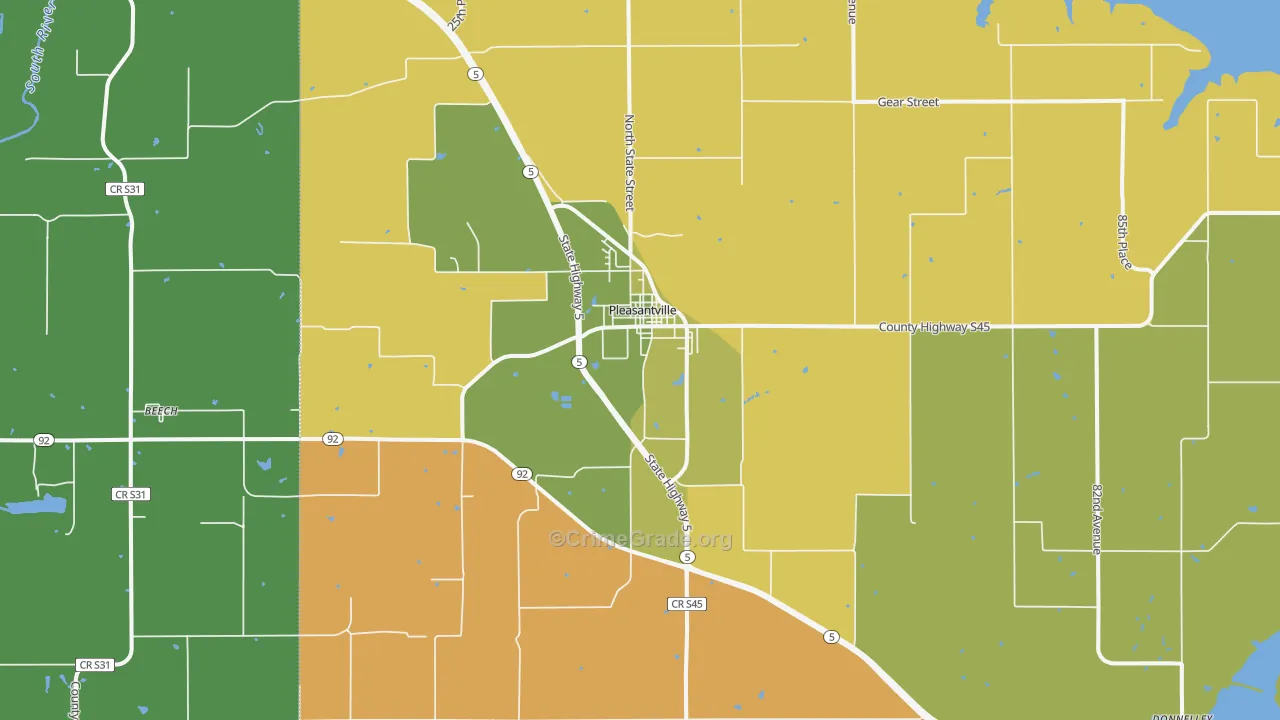 Pleasantville, IA Map of Vandalism Rates