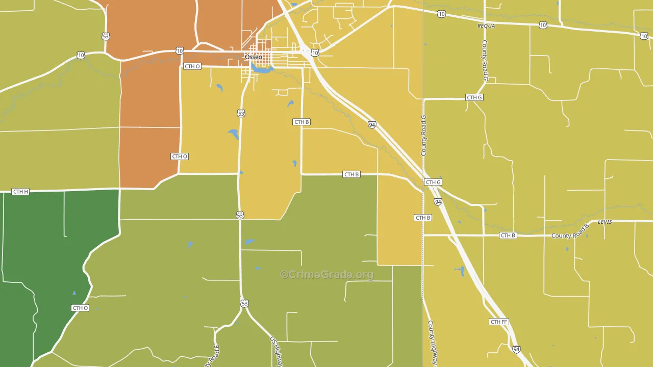 Pleasantville, WI Map of Vandalism Rates