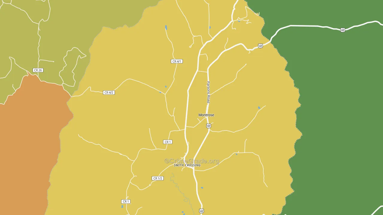 Pleasure Valley, WV Map of Vandalism Rates