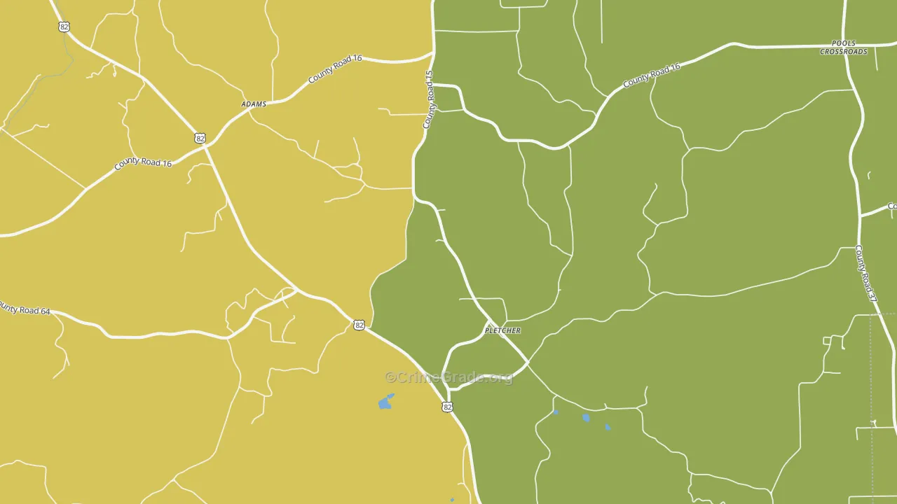 Pletcher, AL Map of Vandalism Rates