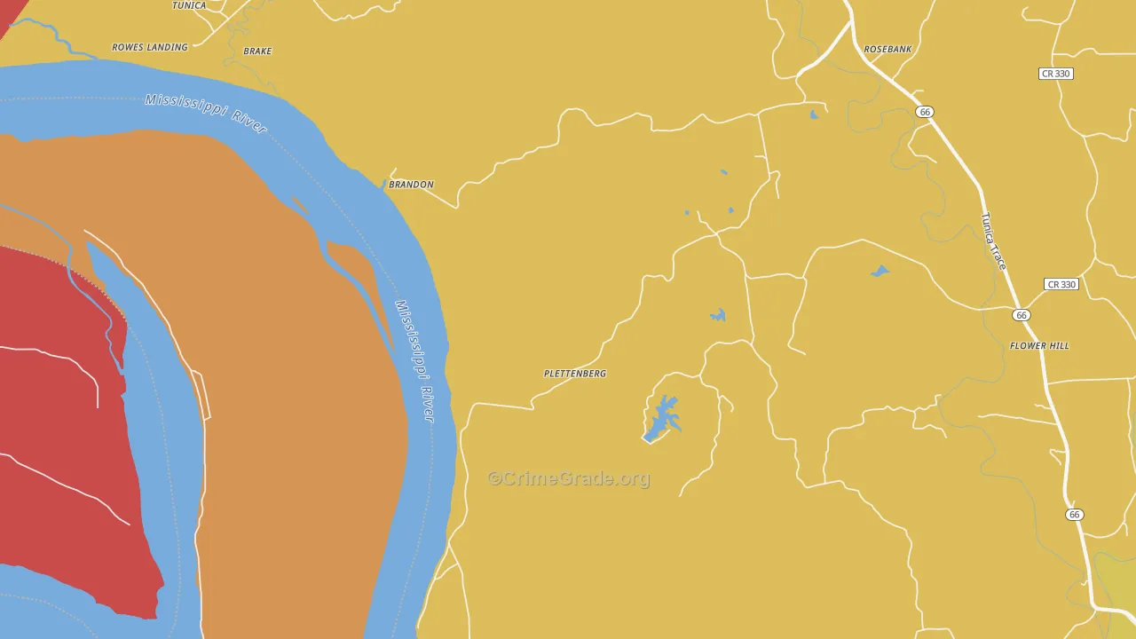 Plettenberg, LA Map of Vandalism Rates
