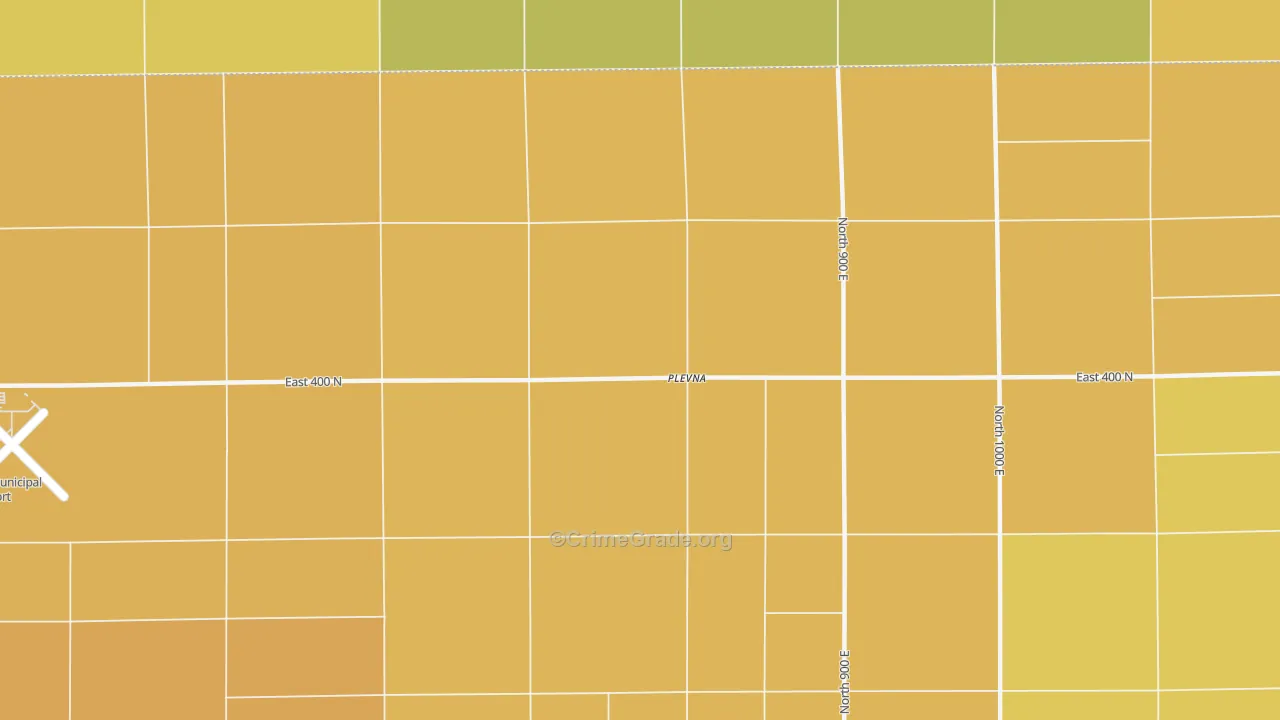 Plevna, IN Map of Vandalism Rates