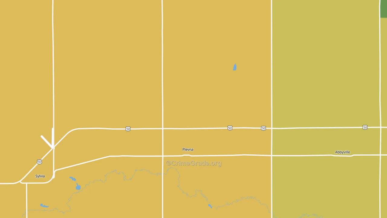 Plevna, KS Map of Vandalism Rates