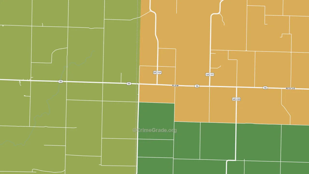 Plew, MO Map of Vandalism Rates