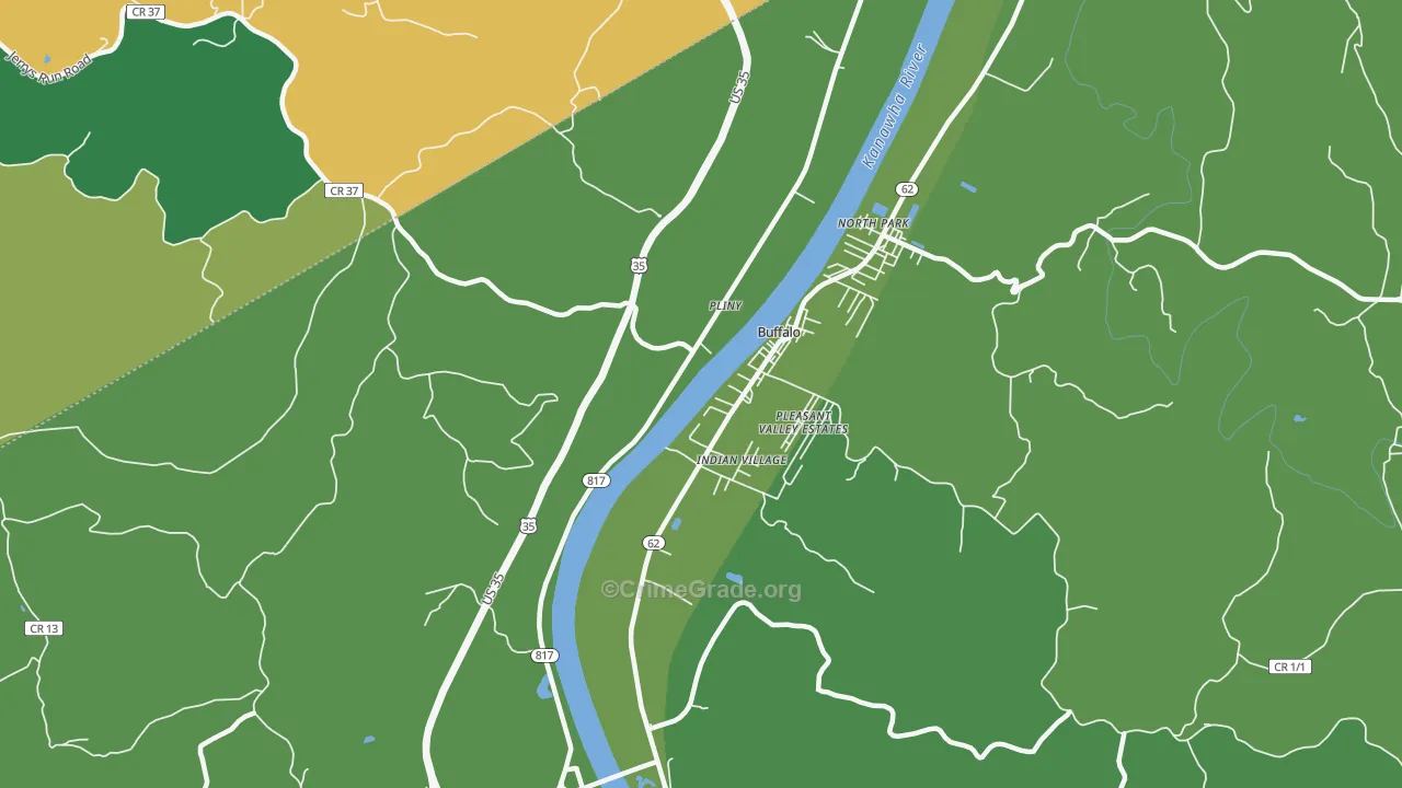 Pliny, WV Map of Vandalism Rates