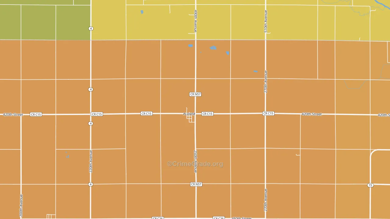 Plover, IA Map of Vandalism Rates