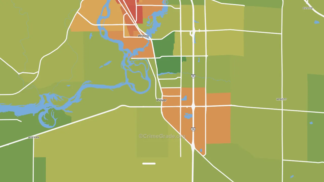 Plover, WI Map of Vandalism Rates