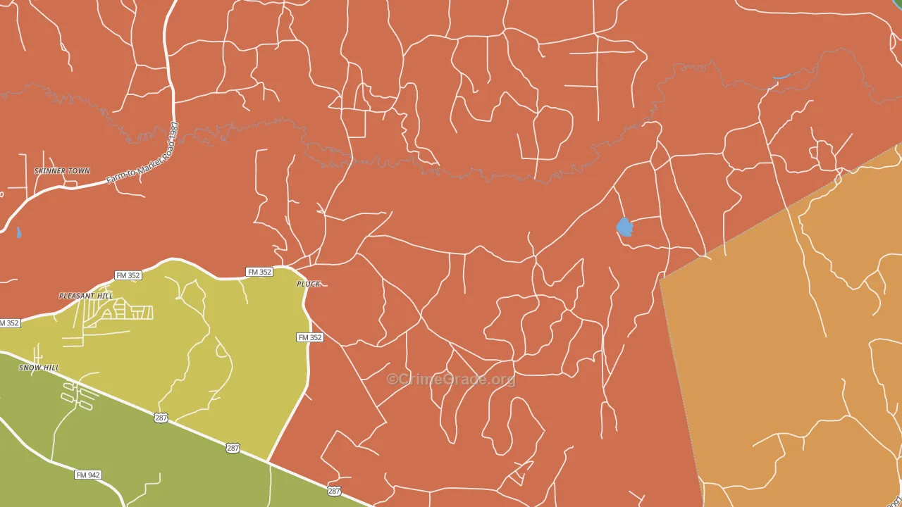 Pluck, TX Map of Vandalism Rates