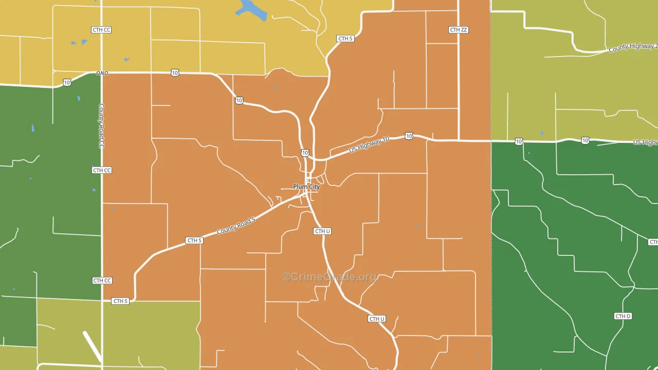 Plum City, WI Map of Vandalism Rates
