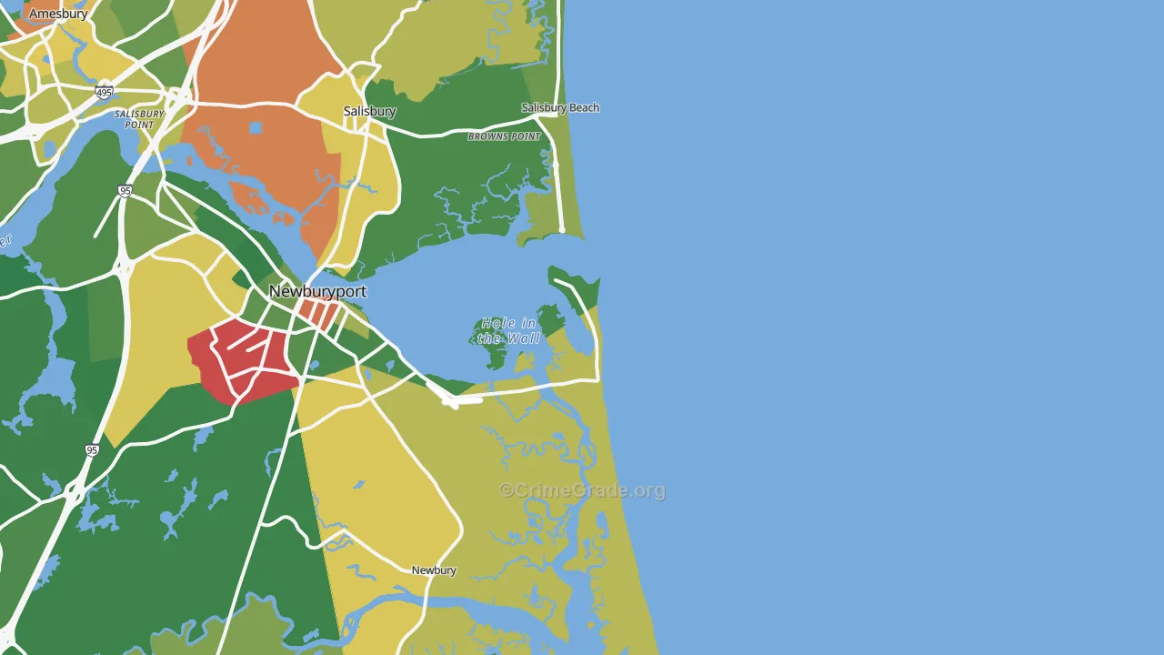 Plum Island, MA Map of Vandalism Rates