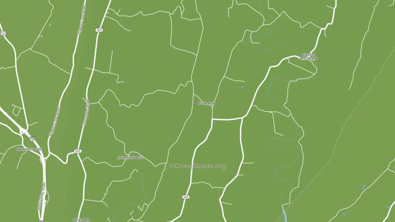 Plum Run, PA Map of Vandalism Rates