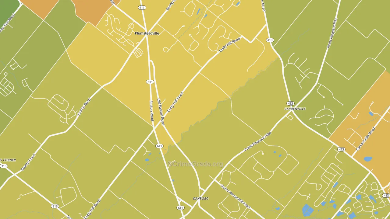 Plumsteadville, PA Map of Vandalism Rates