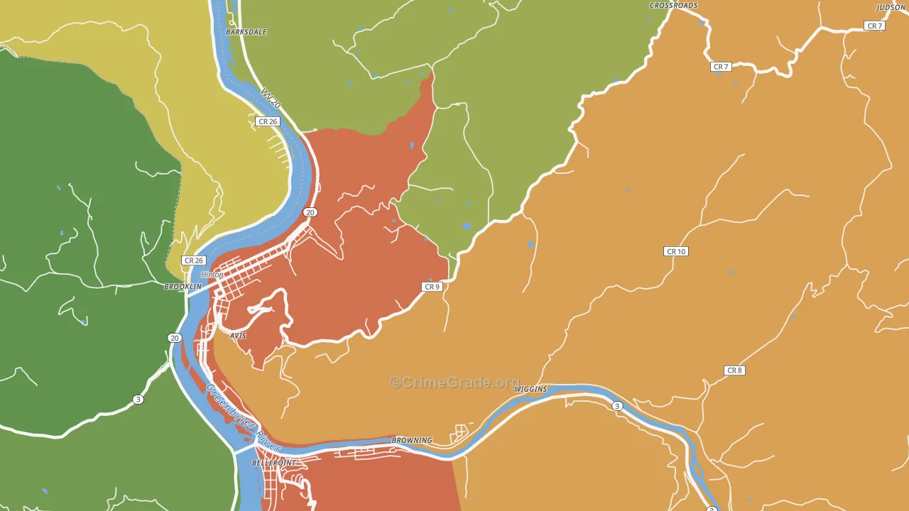 Pluto, WV Map of Vandalism Rates