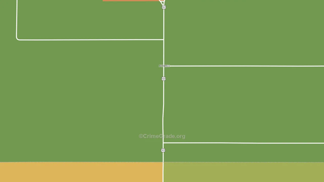 Plymell, KS Map of Vandalism Rates