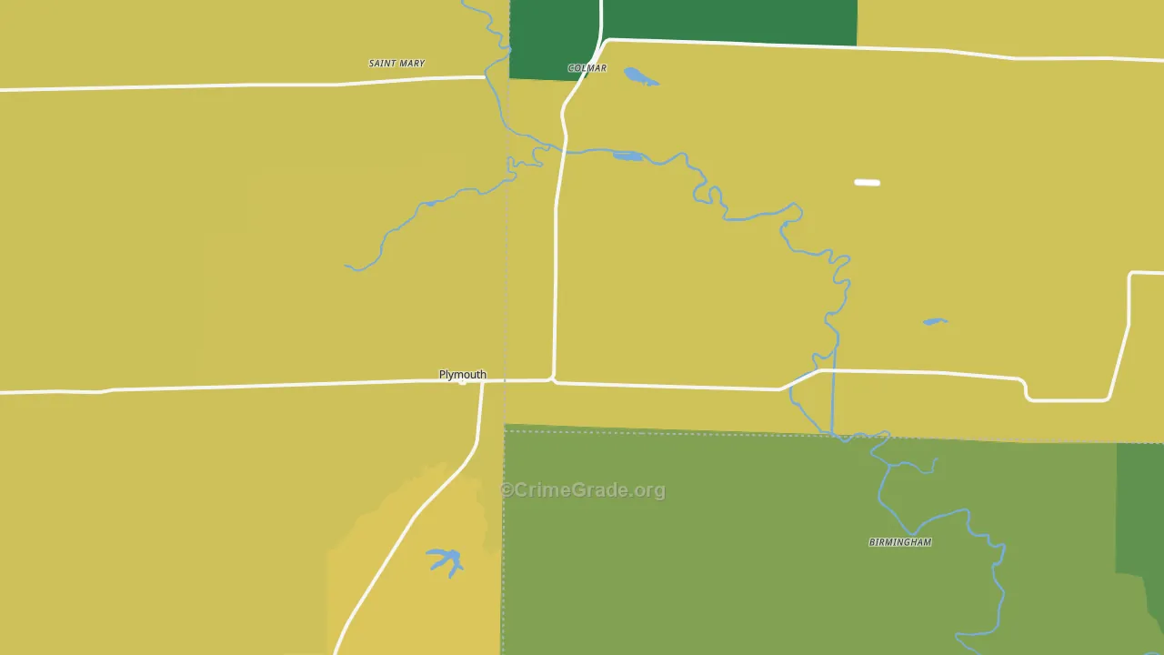 Plymouth, IL Map of Vandalism Rates