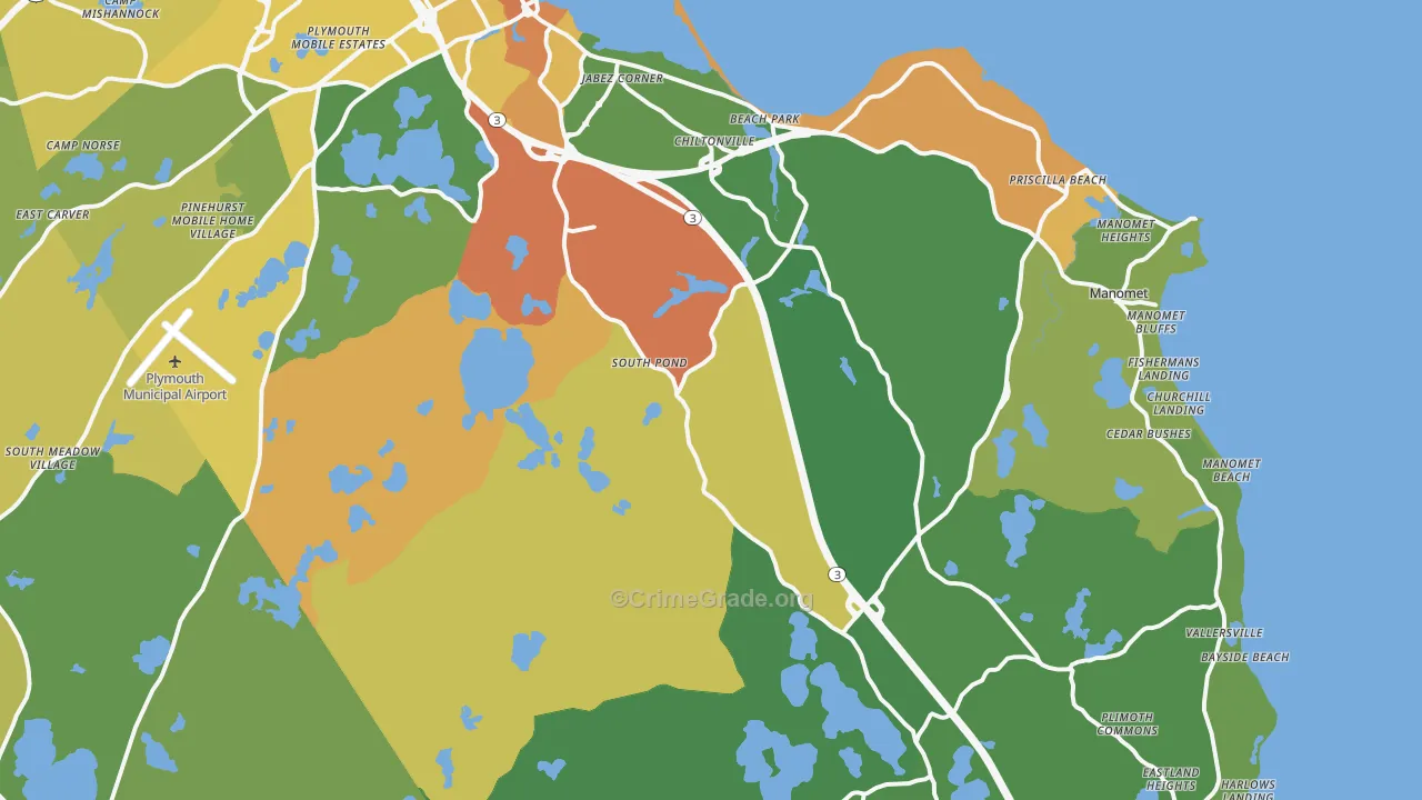 Plymouth, MA Map of Vandalism Rates