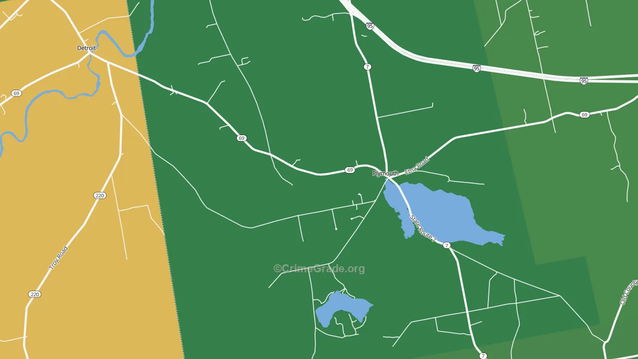 Plymouth, ME Map of Vandalism Rates