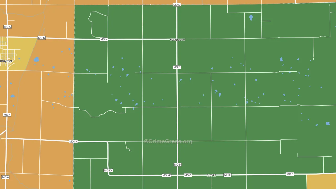 Plymouth, MO Map of Vandalism Rates