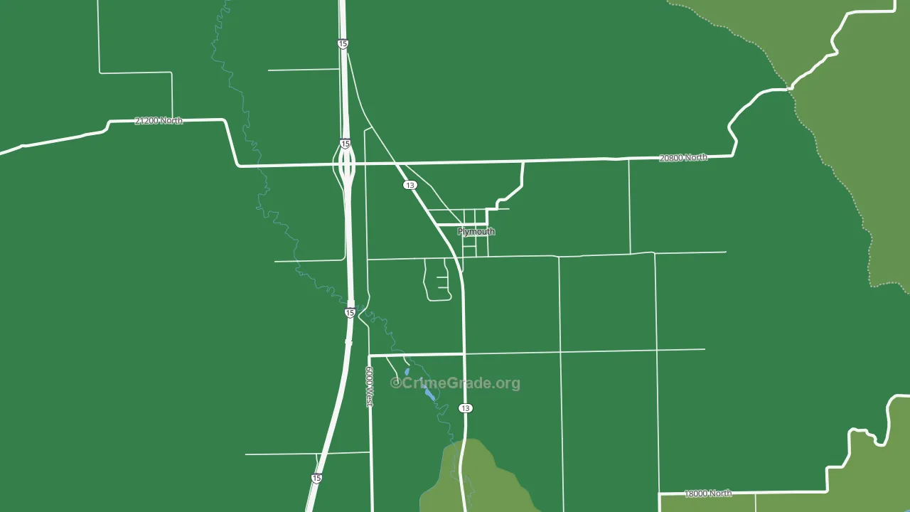 Plymouth, UT Map of Vandalism Rates