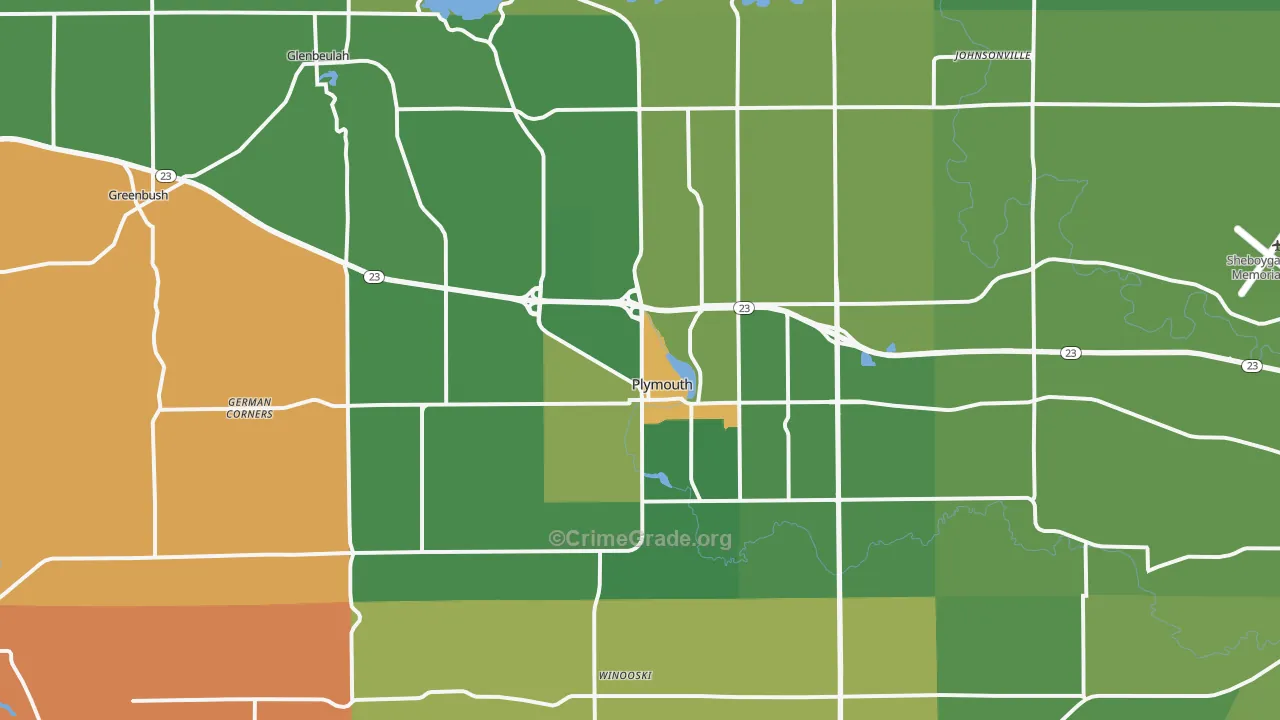 Plymouth, WI Map of Vandalism Rates