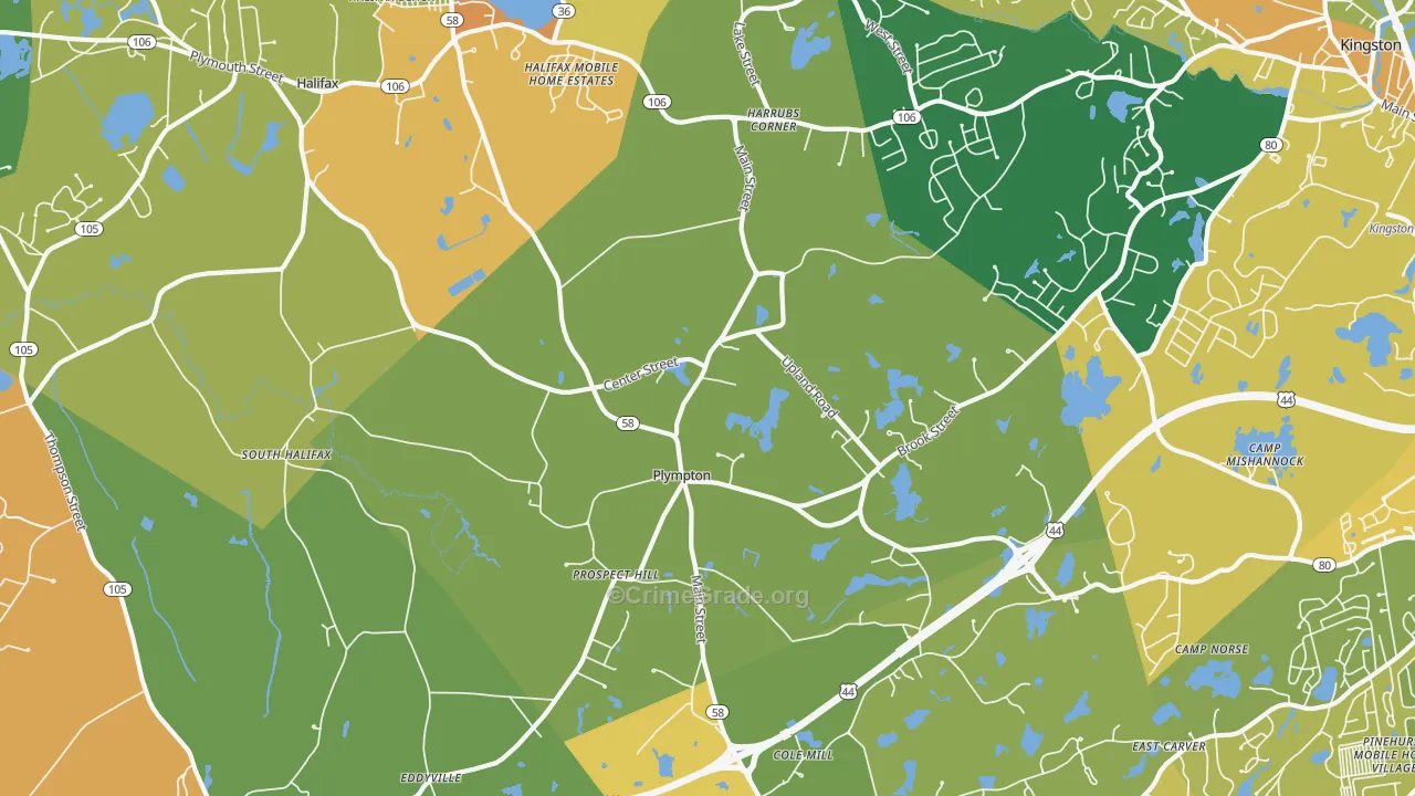 Plympton, MA Map of Vandalism Rates