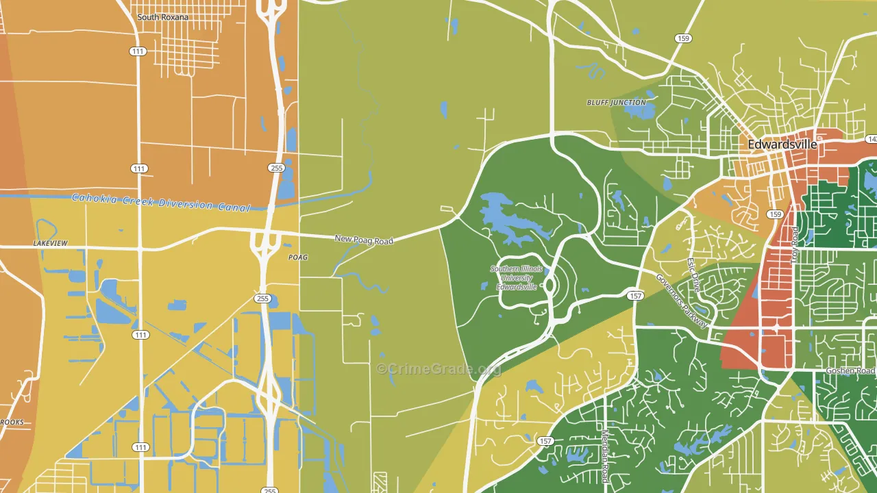 Poag, IL Map of Vandalism Rates