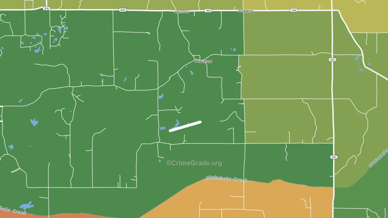 Poagville, MS Map of Vandalism Rates