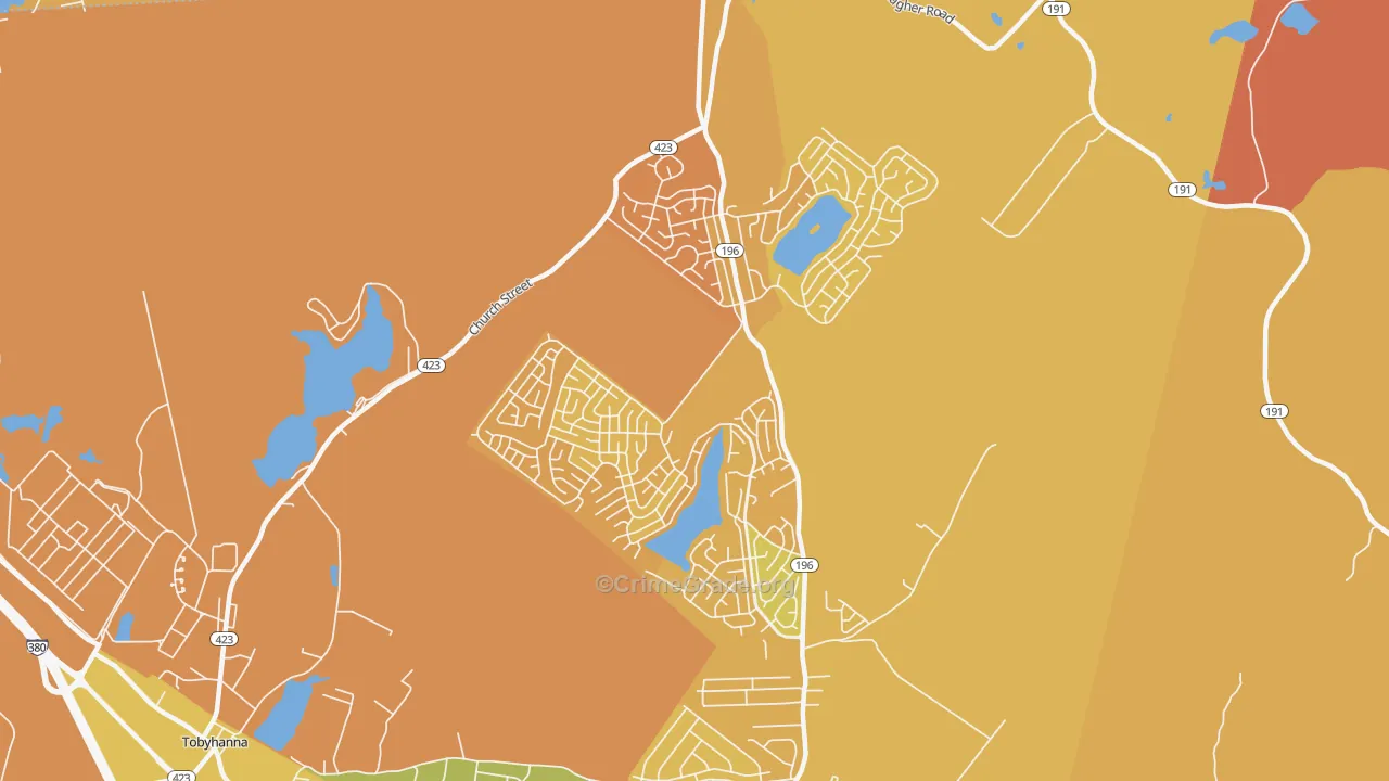 Pocono Country Place, Tobyhanna, PA Map of Vandalism Rates