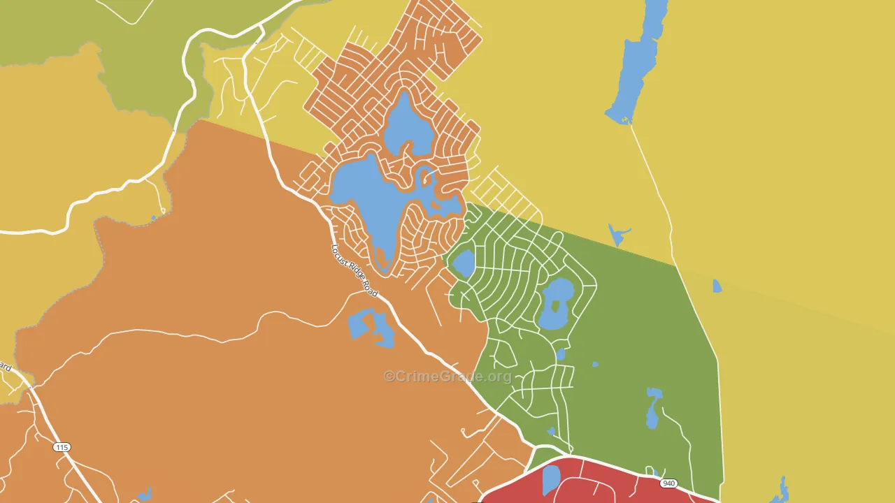 Pocono Lake, PA Map of Vandalism Rates