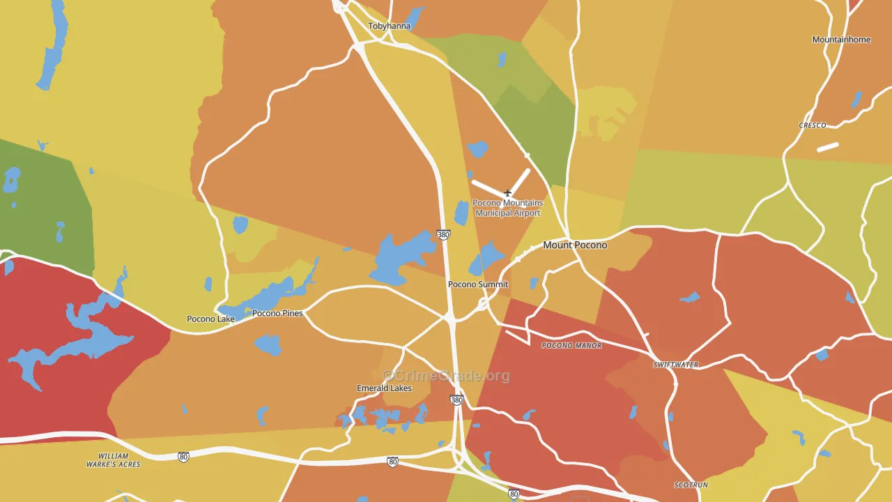 Pocono Summit, PA Map of Vandalism Rates