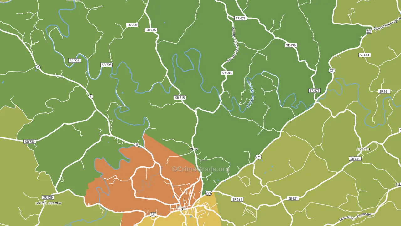 Poff, VA Map of Vandalism Rates