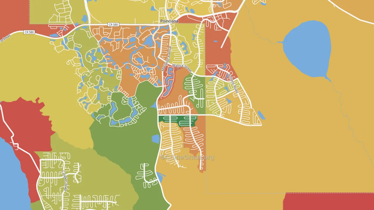 Poinciana-Village 3, Poinciana, FL Map of Vandalism Rates