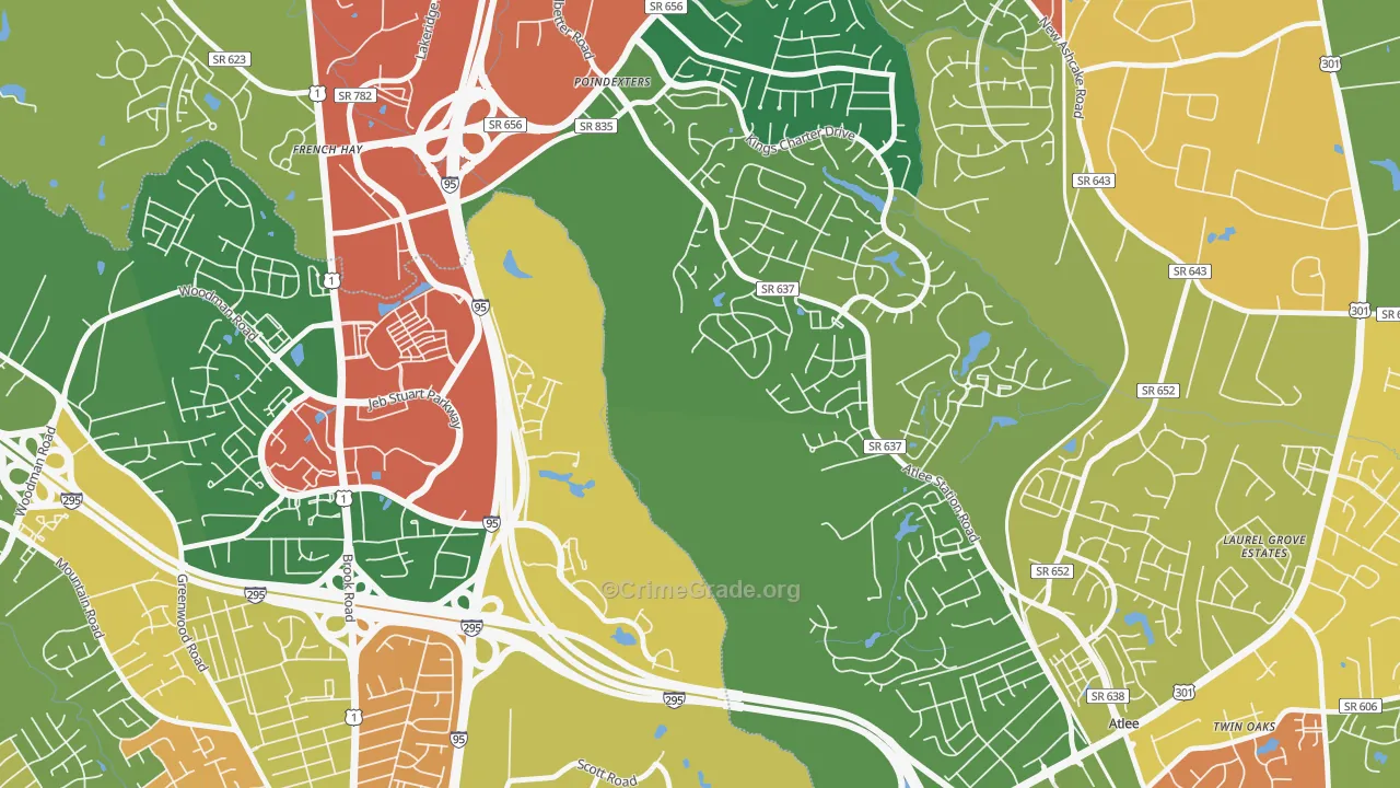 Poindexters, VA Map of Vandalism Rates