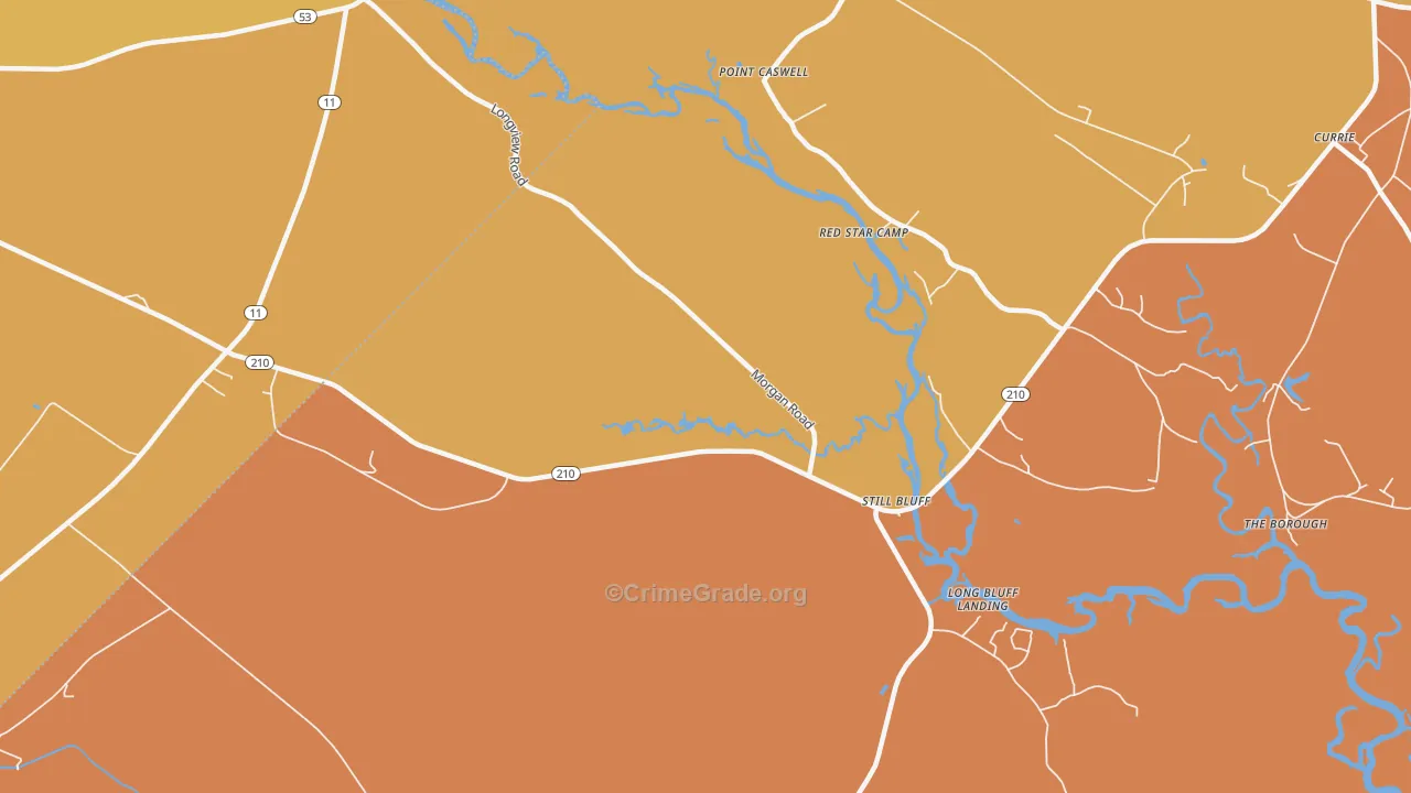 Point Caswell, NC Map of Vandalism Rates