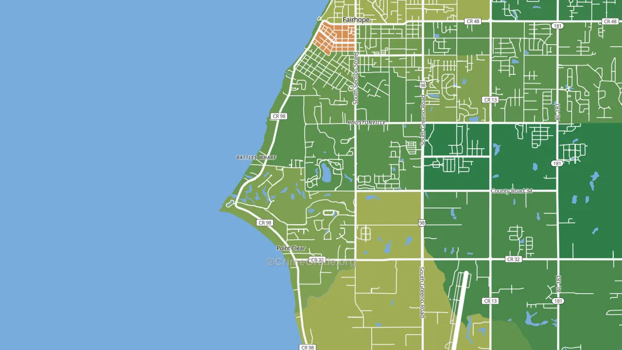 Point Clear, AL Map of Vandalism Rates