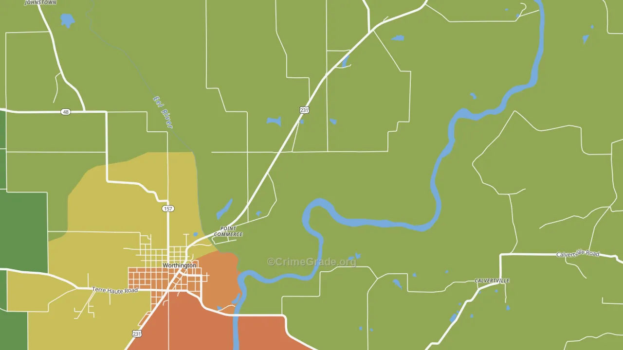 Point Commerce, IN Map of Vandalism Rates