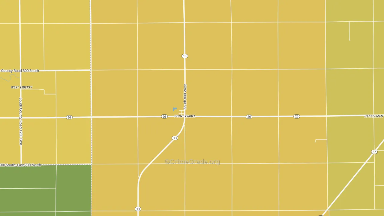 Point Isabel, IN Map of Vandalism Rates