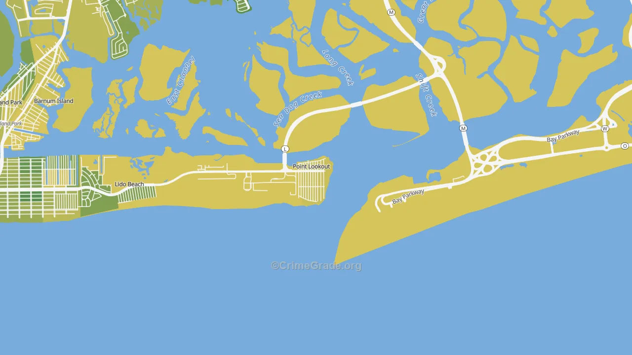 Point Lookout, NY Map of Vandalism Rates