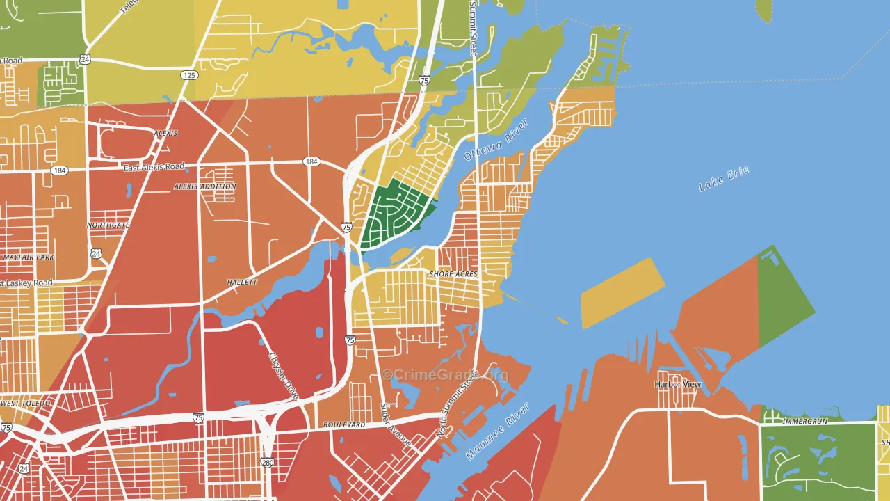 Point Place, Toledo, OH Map of Vandalism Rates