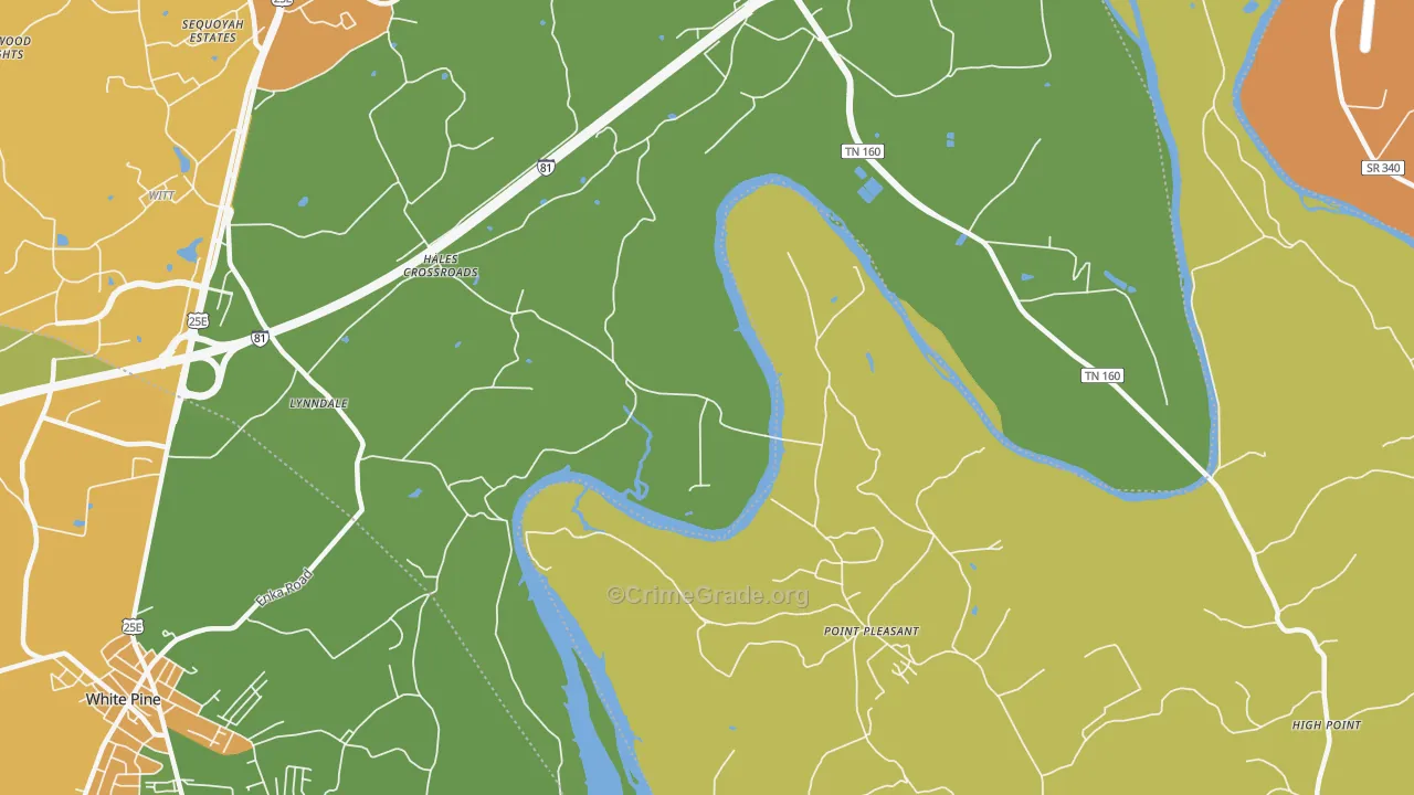Point Pleasant, TN Map of Vandalism Rates