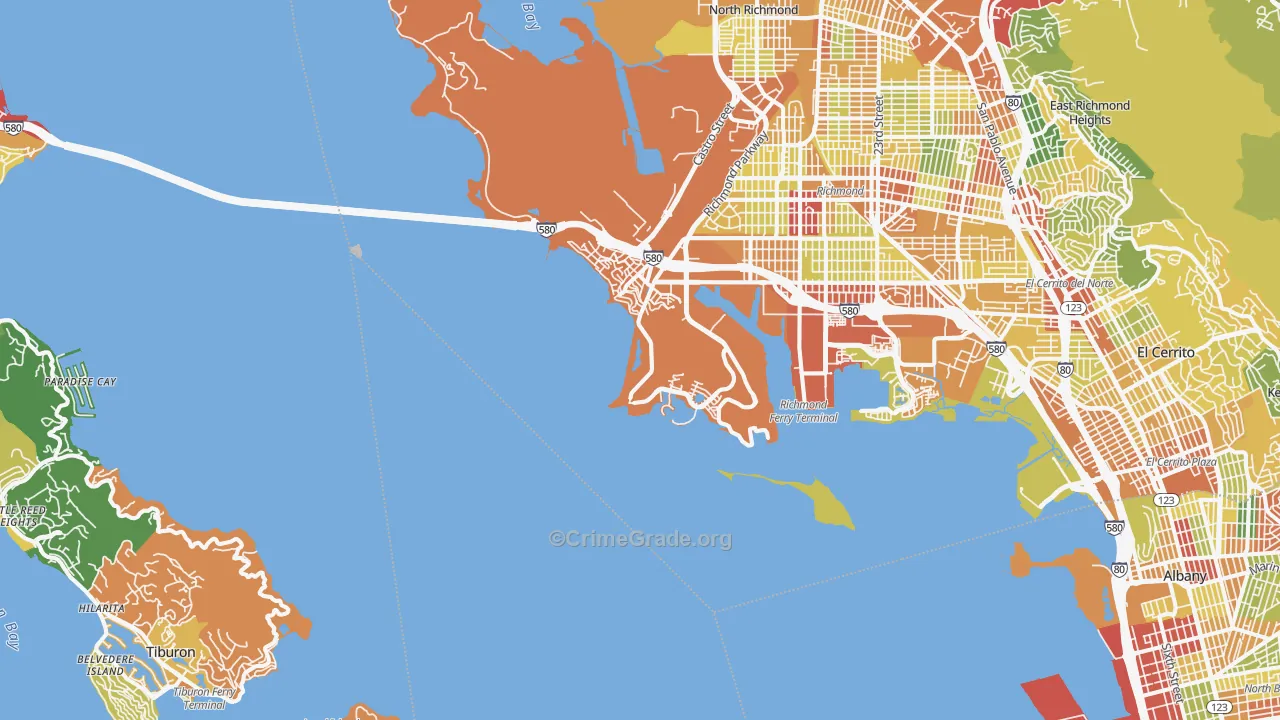 Point Richmond, Richmond, CA Map of Vandalism Rates