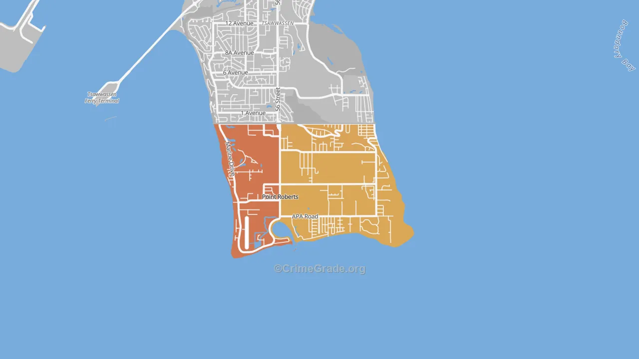 Point Roberts, WA Map of Vandalism Rates