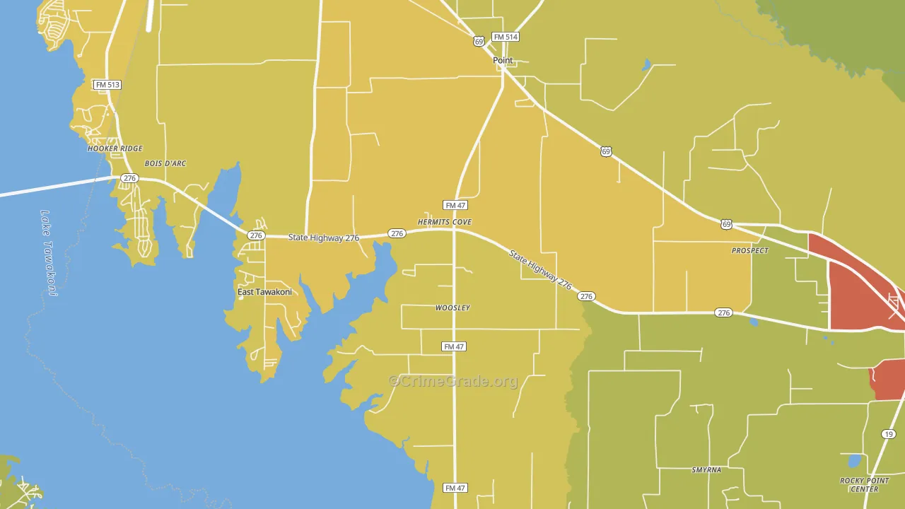 Point, TX Map of Vandalism Rates