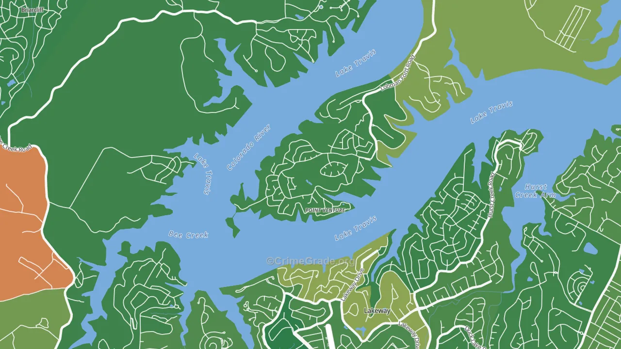 Point Venture, TX Map of Vandalism Rates