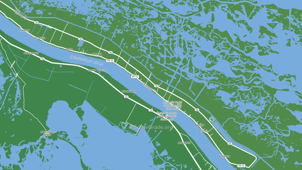 Pointe a la Hache, LA Map of Vandalism Rates