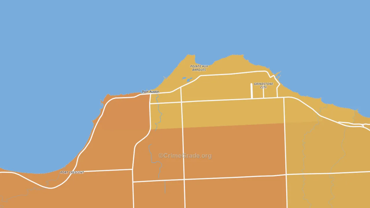 Pointe Aux Barques, MI Map of Vandalism Rates