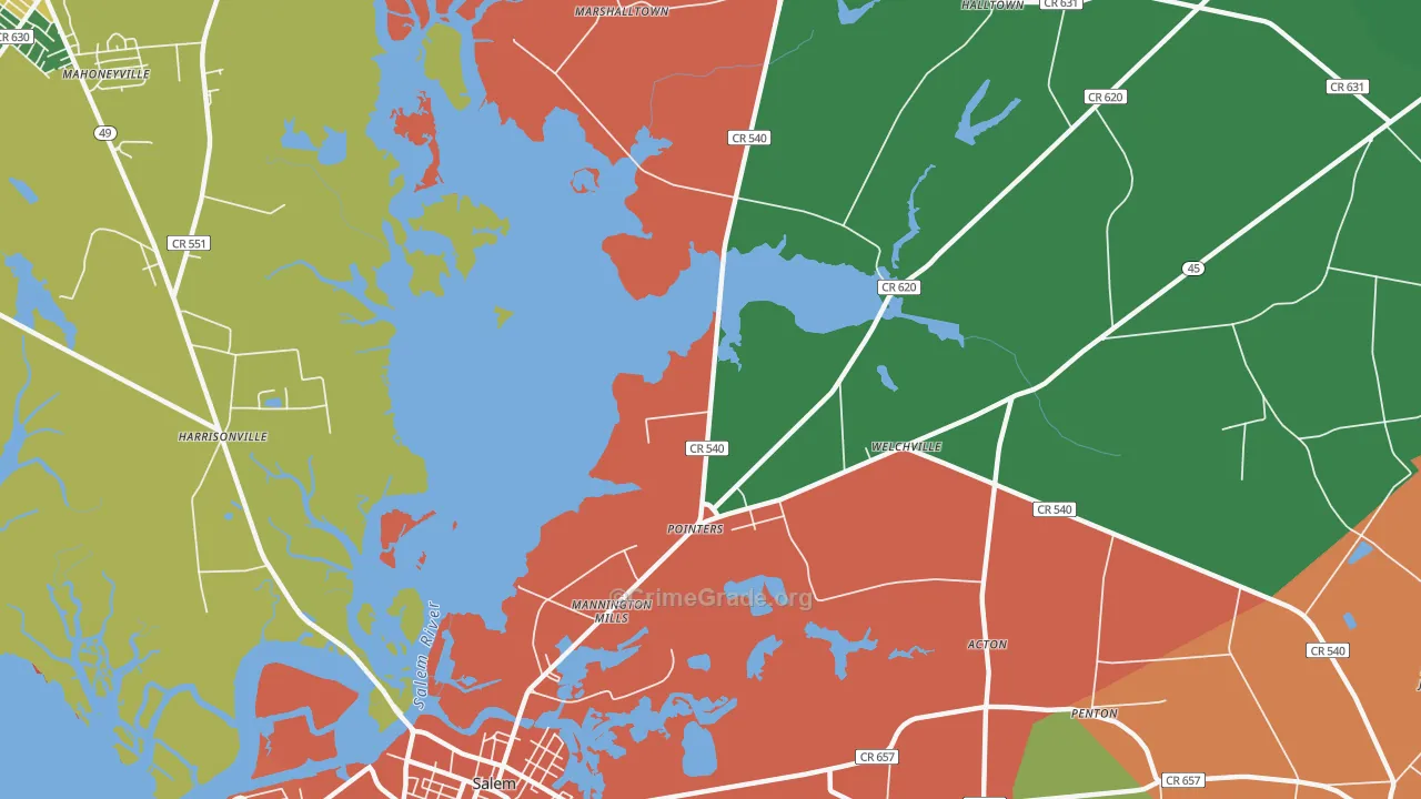 Pointers, NJ Map of Vandalism Rates